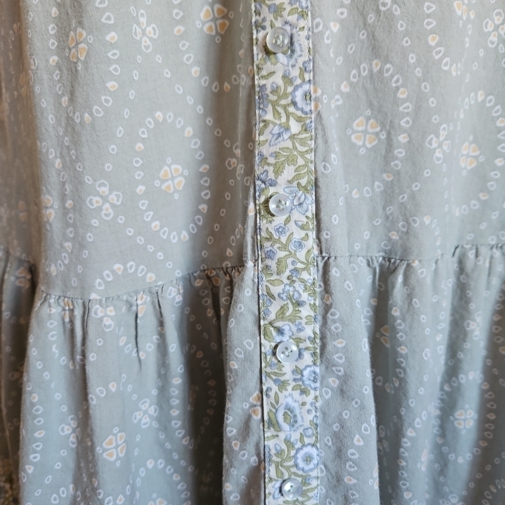 Umgee Floral Trapez & Swing Mini-Dress Short Sleeves With Pockets Size Small - Picture 6 of 14
